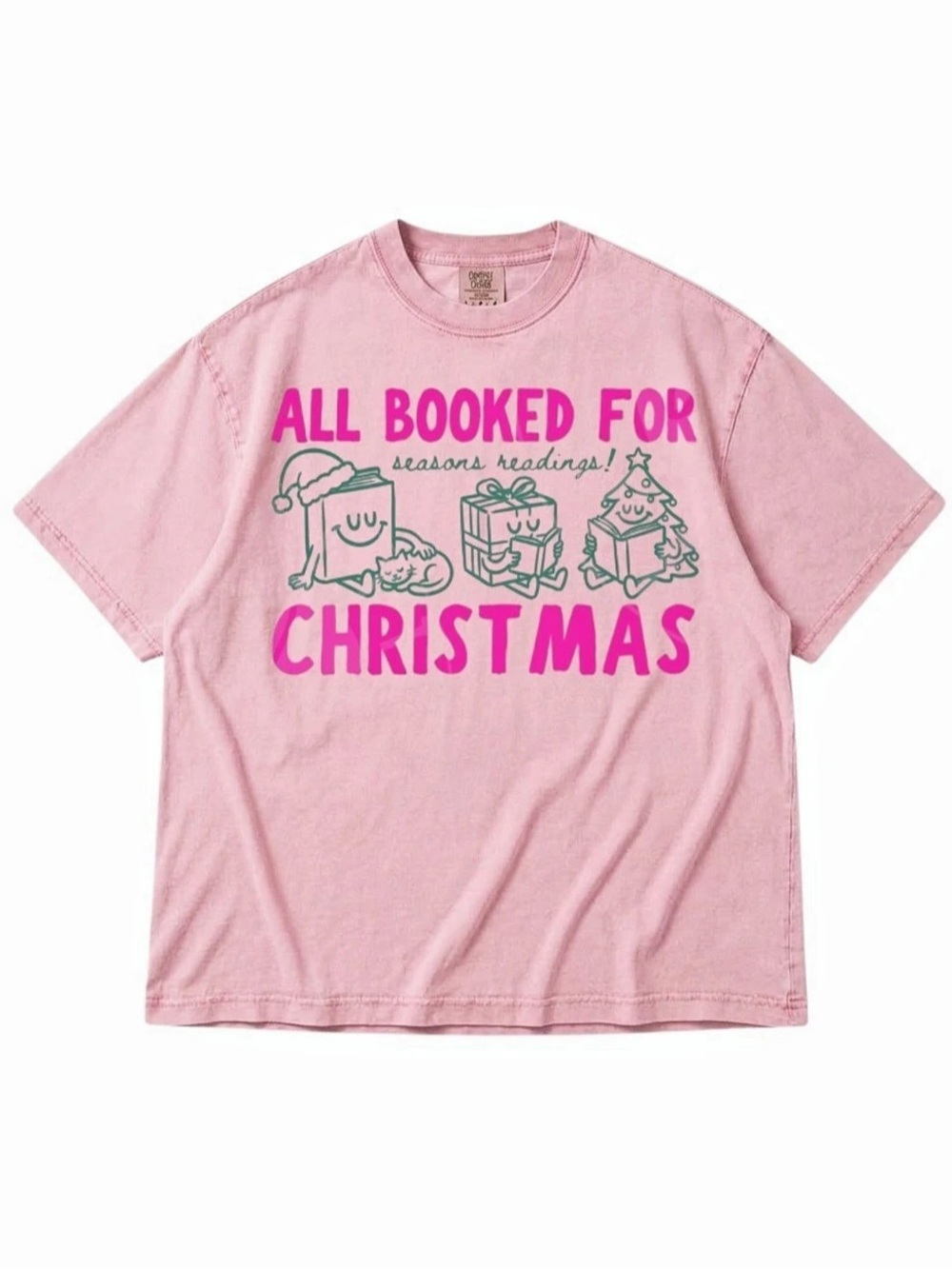 Comfort Colors All Booked for Christmas T-Shirt Christmas Graphic Short Sleeve